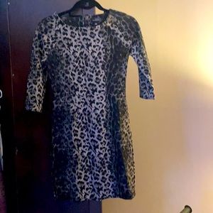 Black/grey flattering leopard print dress size 0